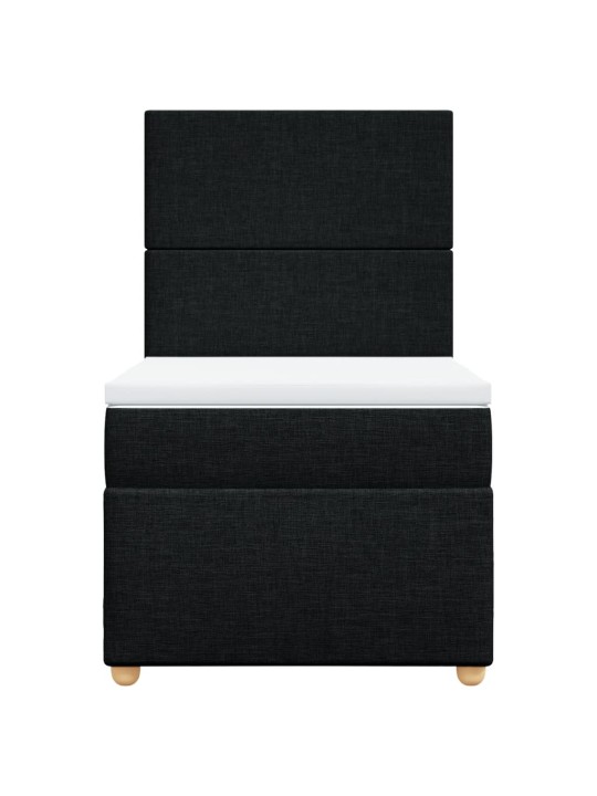 Box spring postel s matrací černá 100 x 200 cm textil