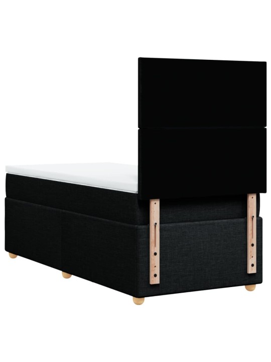 Box spring postel s matrací černá 100 x 200 cm textil