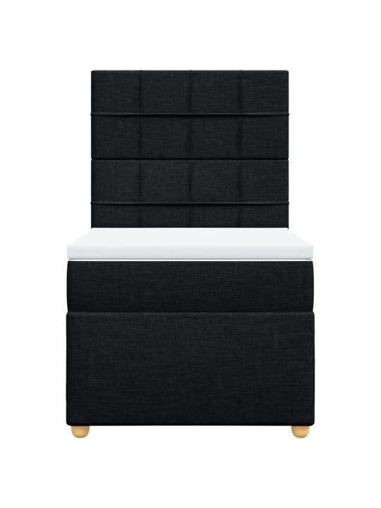 Box spring postel s matrací černá 100 x 200 cm textil