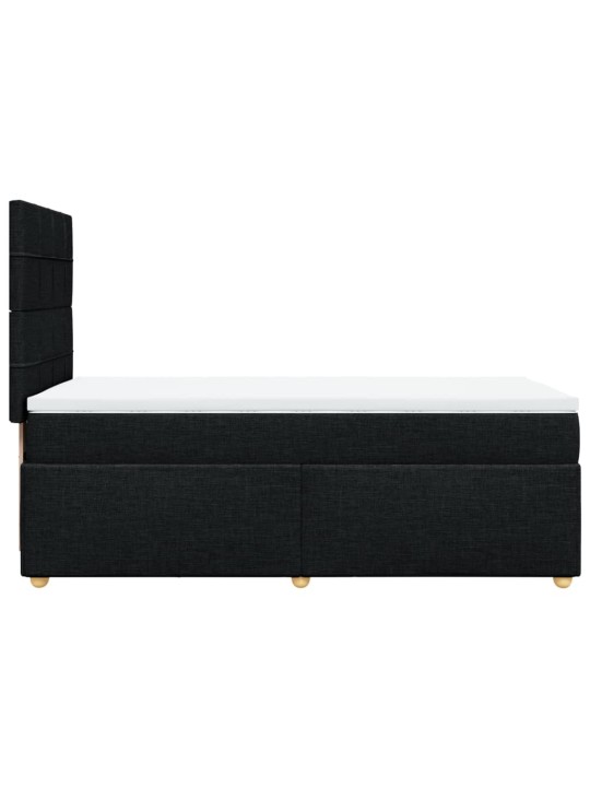 Box spring postel s matrací černá 100 x 200 cm textil