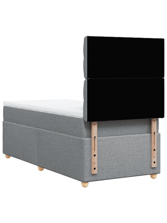 Box spring postel s matrací světle šedý 100 x 200 cm textil