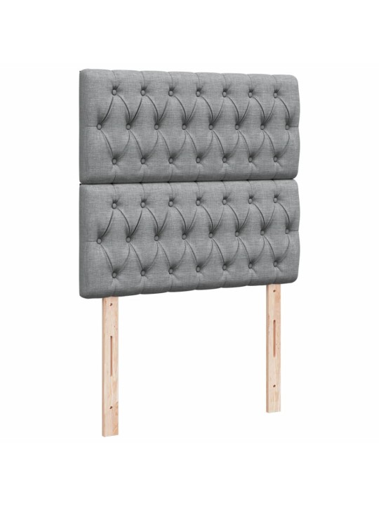 Box spring postel s matrací světle šedý 100 x 200 cm textil