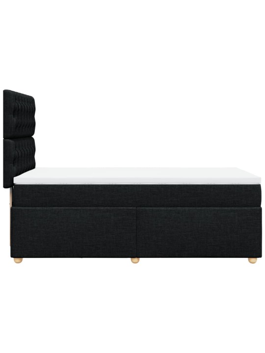 Box spring postel s matrací černá 100 x 200 cm textil