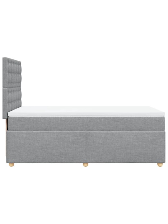 Box spring postel s matrací světle šedý 100 x 200 cm textil