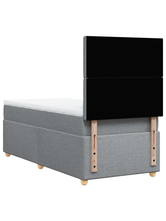 Box spring postel s matrací světle šedý 100 x 200 cm textil