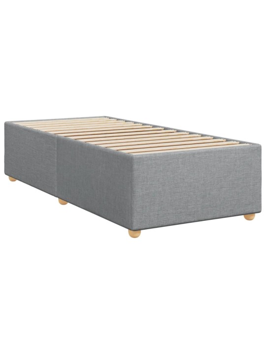 Box spring postel s matrací světle šedý 100 x 200 cm textil