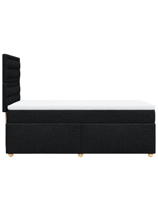 Box spring postel s matrací černá 100 x 200 cm textil