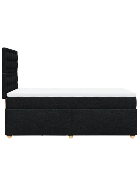 Box spring postel s matrací černá 100 x 200 cm textil