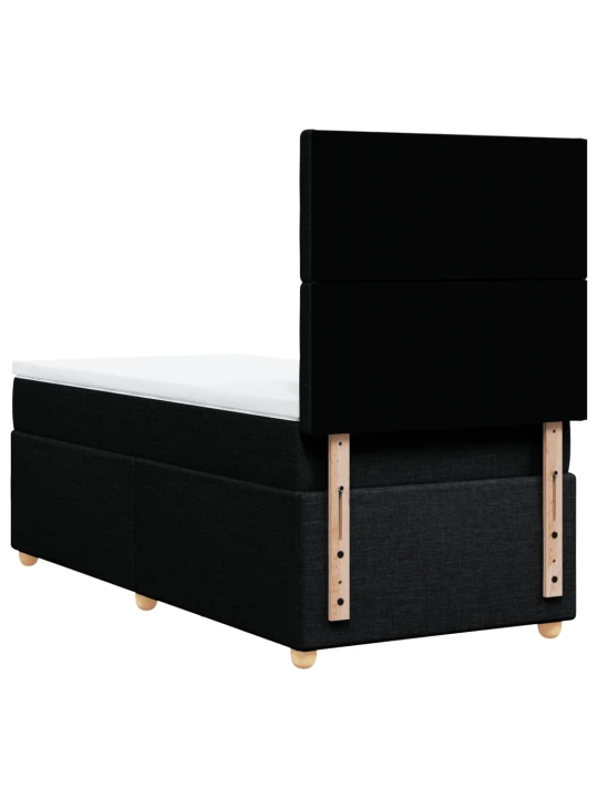 Box spring postel s matrací černá 100 x 200 cm textil