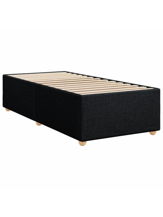 Box spring postel s matrací černá 100 x 200 cm textil