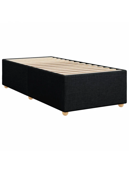 Box spring postel s matrací černá 100 x 200 cm textil
