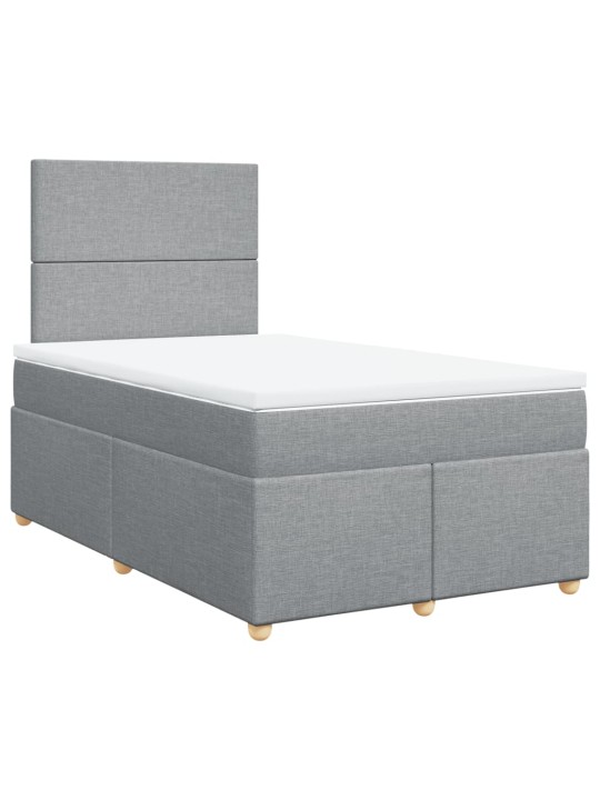 Box spring postel s matrací světle šedá 120x190 cm textil