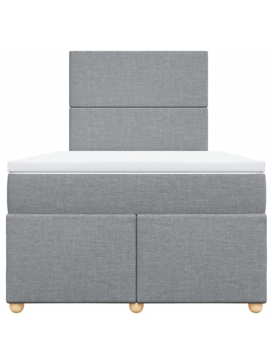 Box spring postel s matrací světle šedá 120x190 cm textil