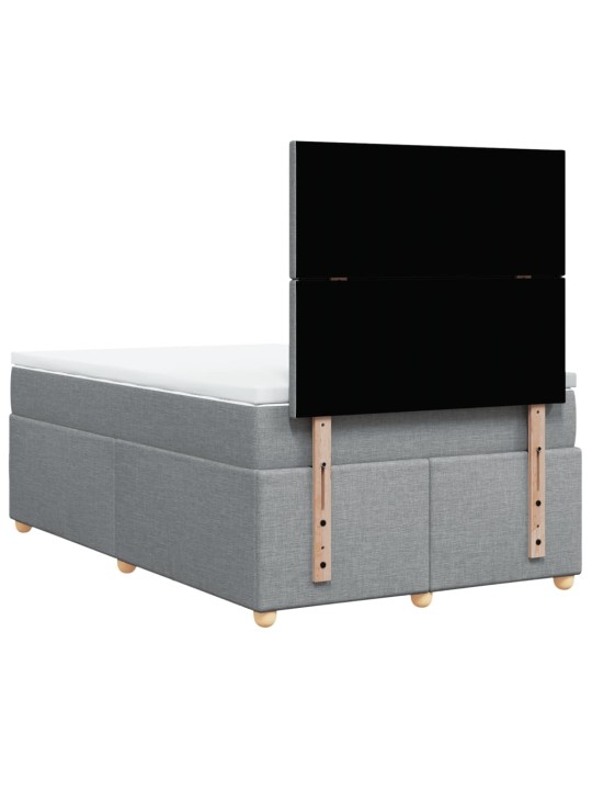 Box spring postel s matrací světle šedá 120x190 cm textil