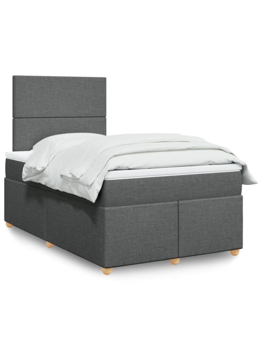 Box spring postel s matrací tmavě šedá 120x190 cm textil