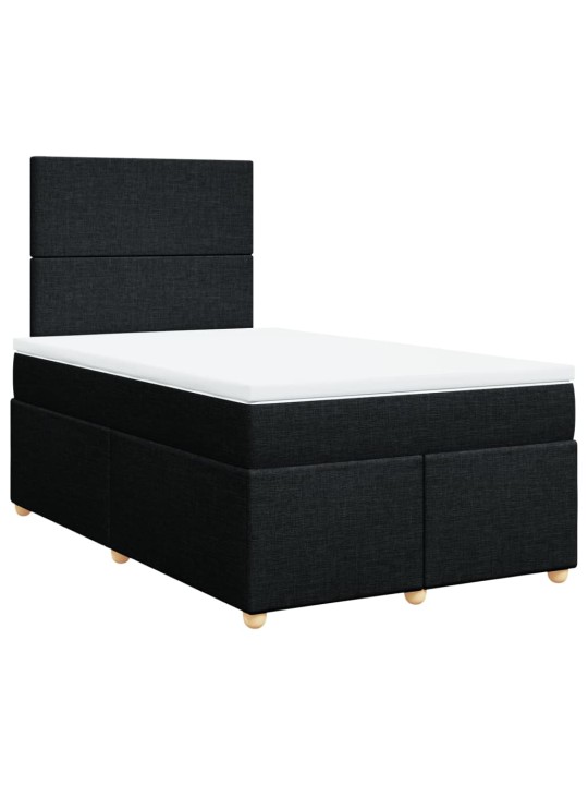 Box spring postel s matrací černá 120x190 cm textil