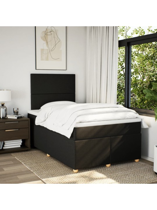 Box spring postel s matrací černá 120x190 cm textil