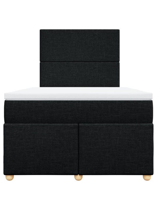 Box spring postel s matrací černá 120x190 cm textil