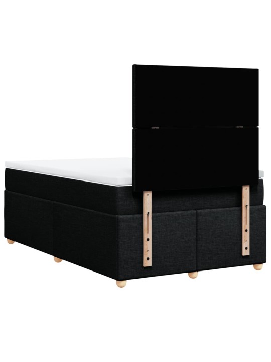 Box spring postel s matrací černá 120x190 cm textil