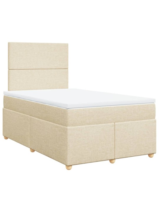Box spring postel s matrací krémová 120x190 cm textil