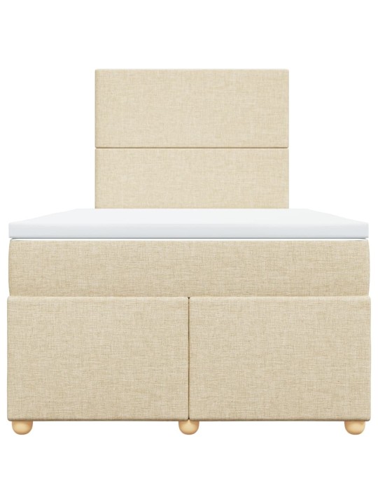 Box spring postel s matrací krémová 120x190 cm textil