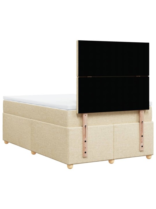 Box spring postel s matrací krémová 120x190 cm textil