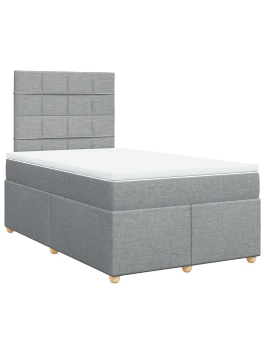 Box spring postel s matrací světle šedá 120x190 cm textil