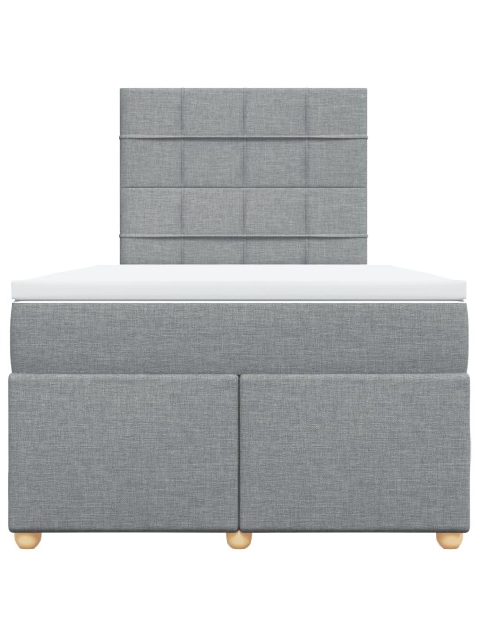 Box spring postel s matrací světle šedá 120x190 cm textil