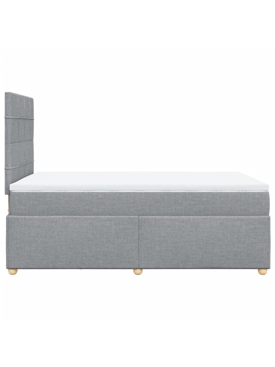 Box spring postel s matrací světle šedá 120x190 cm textil
