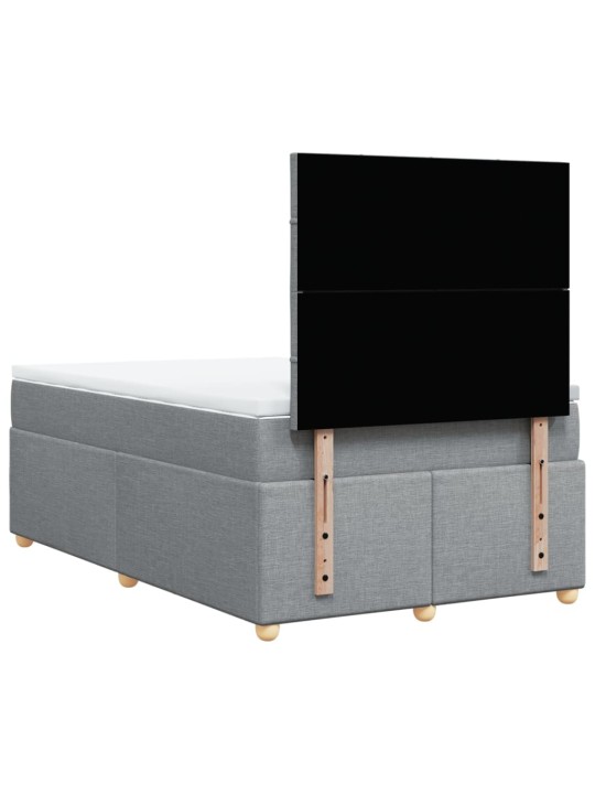 Box spring postel s matrací světle šedá 120x190 cm textil