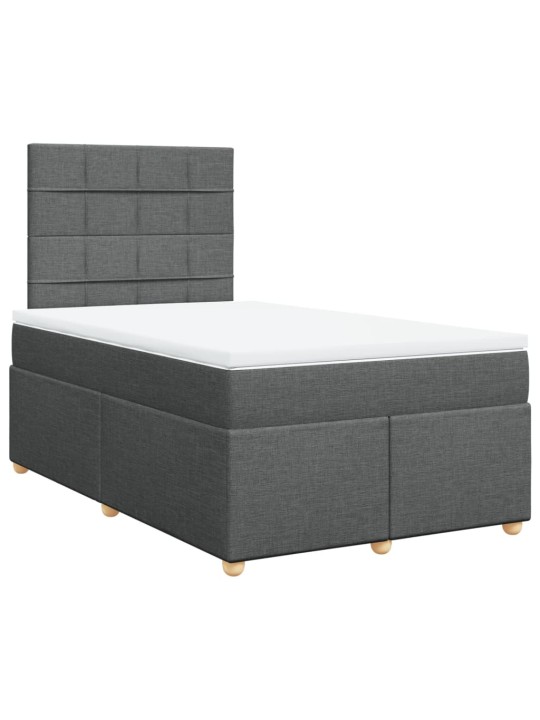 Box spring postel s matrací tmavě šedá 120x190 cm textil