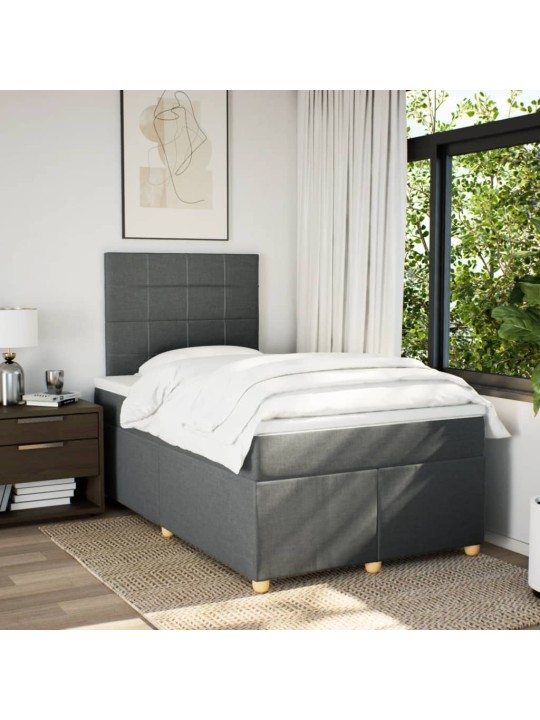 Box spring postel s matrací tmavě šedá 120x190 cm textil