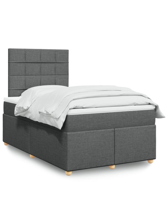 Box spring postel s matrací tmavě šedá 120x190 cm textil