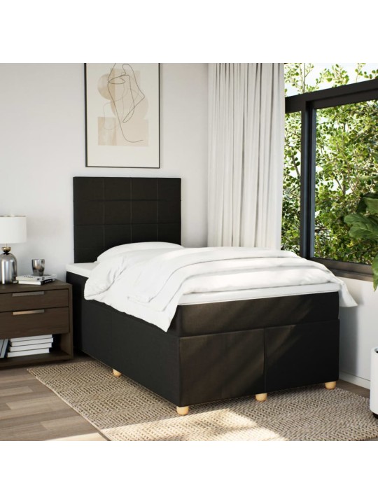 Box spring postel s matrací černá 120x190 cm textil