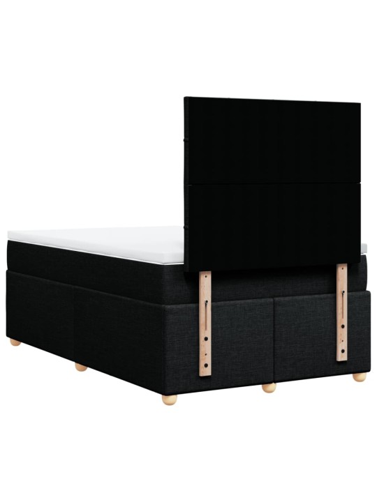 Box spring postel s matrací černá 120x190 cm textil