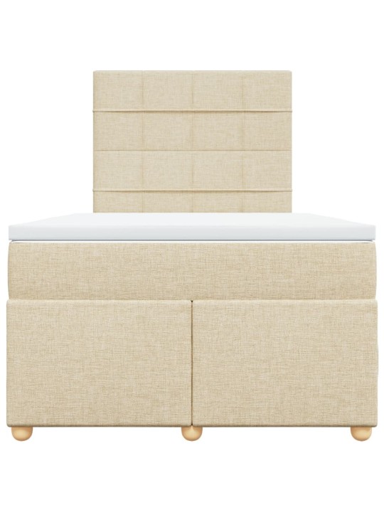 Box spring postel s matrací krémová 120x190 cm textil