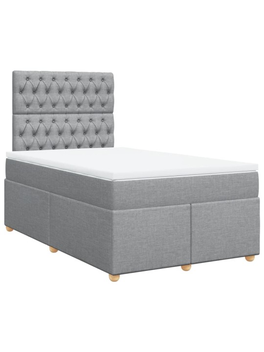 Box spring postel s matrací světle šedá 120x190 cm textil