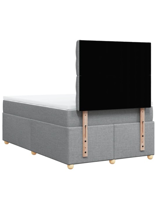 Box spring postel s matrací světle šedá 120x190 cm textil