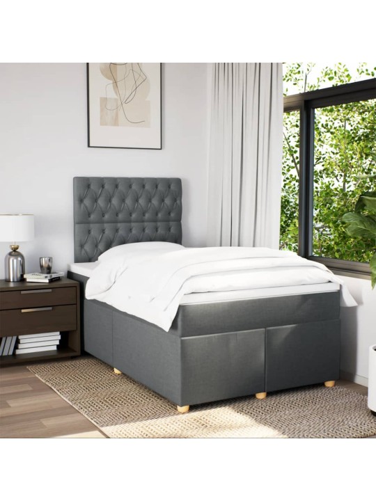 Box spring postel s matrací tmavě šedá 120x190 cm textil