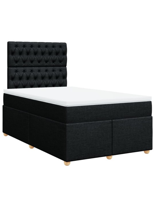 Box spring postel s matrací černá 120x190 cm textil