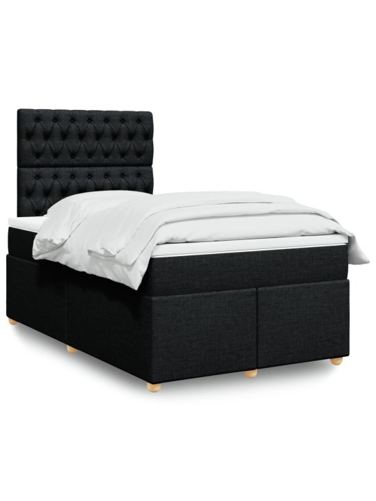 Box spring postel s matrací černá 120x190 cm textil