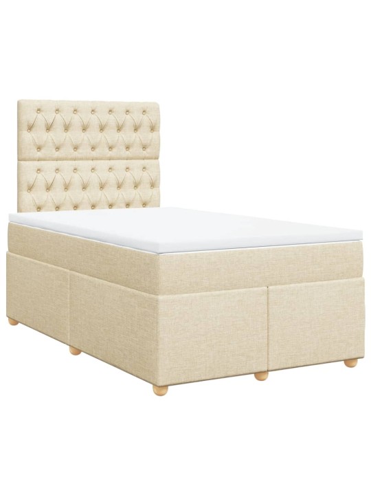 Box spring postel s matrací krémová 120x190 cm textil
