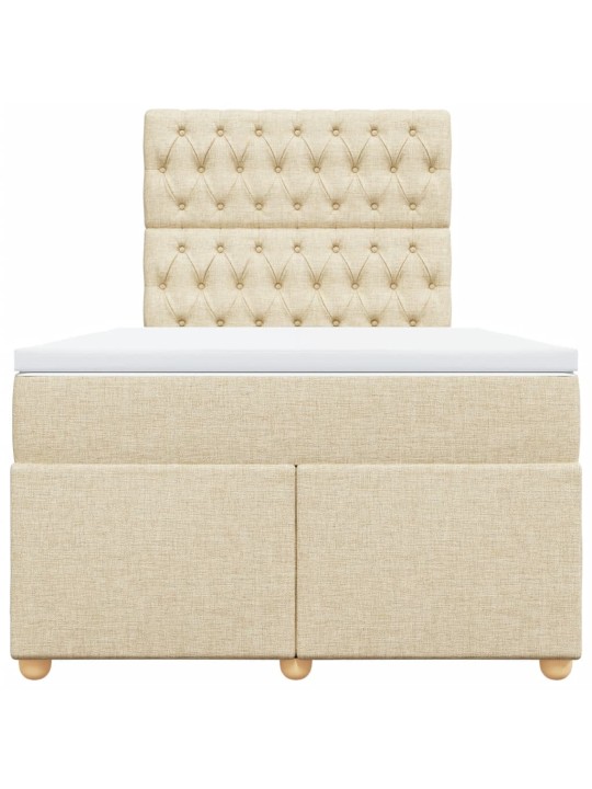 Box spring postel s matrací krémová 120x190 cm textil