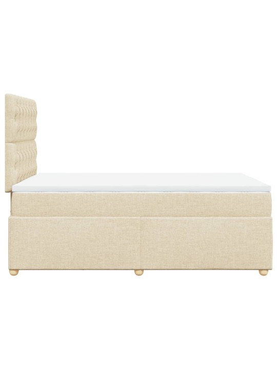 Box spring postel s matrací krémová 120x190 cm textil