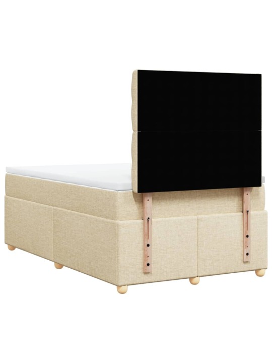 Box spring postel s matrací krémová 120x190 cm textil