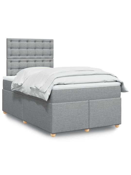 Box spring postel s matrací světle šedá 120x190 cm textil