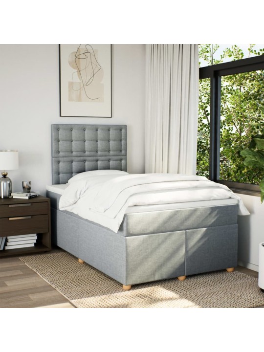 Box spring postel s matrací světle šedá 120x190 cm textil