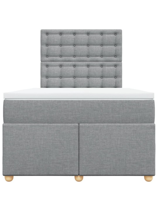 Box spring postel s matrací světle šedá 120x190 cm textil