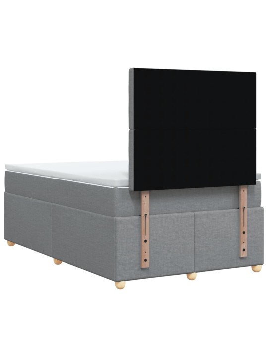 Box spring postel s matrací světle šedá 120x190 cm textil