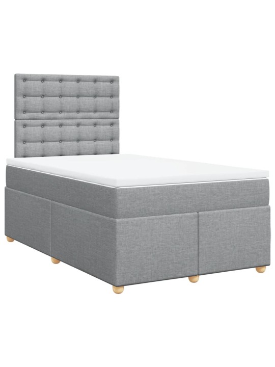 Box spring postel s matrací světle šedá 120x190 cm textil